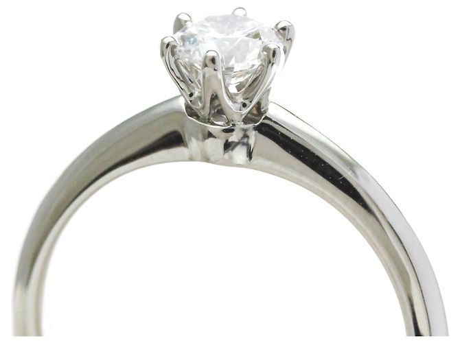 Autre Marque Anillo solitario Tiffany de diamante en platino - vista 10