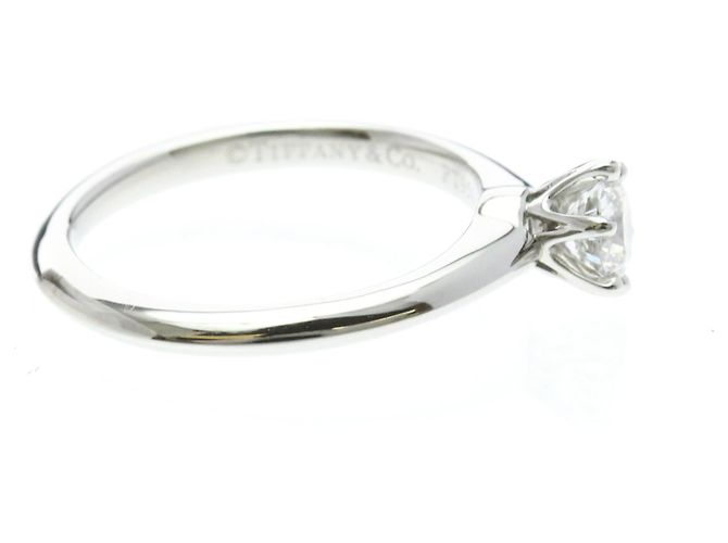 Autre Marque Anillo solitario Tiffany de diamante en platino - vista 4