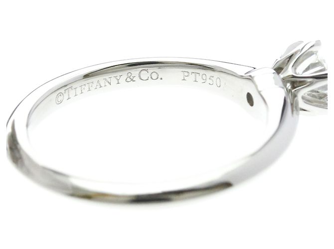 Autre Marque Anillo solitario Tiffany de diamante en platino - vista 7