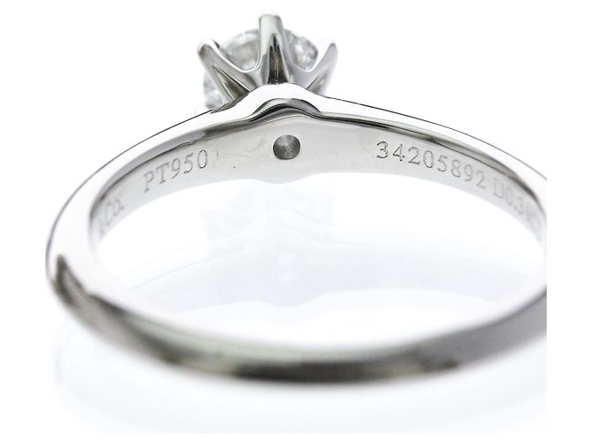 Autre Marque Anillo solitario Tiffany de diamante en platino - vista 8