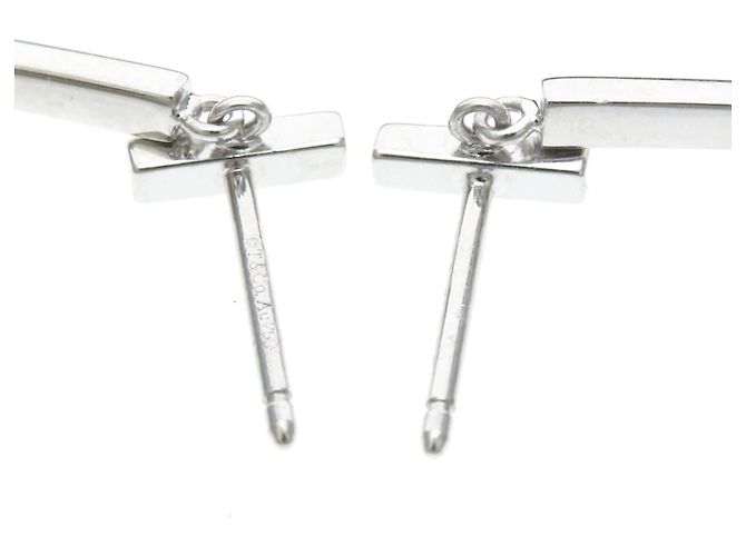 Autre Marque Orecchini Tiffany T-wire Bar in oro bianco - vista 7