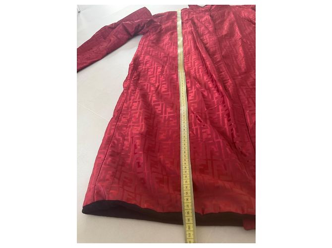 Fendi FF Monogramm Mantel Rot - Ansicht 10