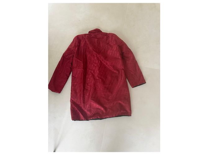 Fendi FF Monogramm Mantel Rot - Ansicht 2