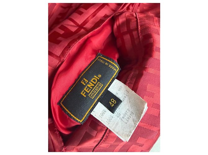 Fendi FF Monogramm Mantel Rot - Ansicht 3