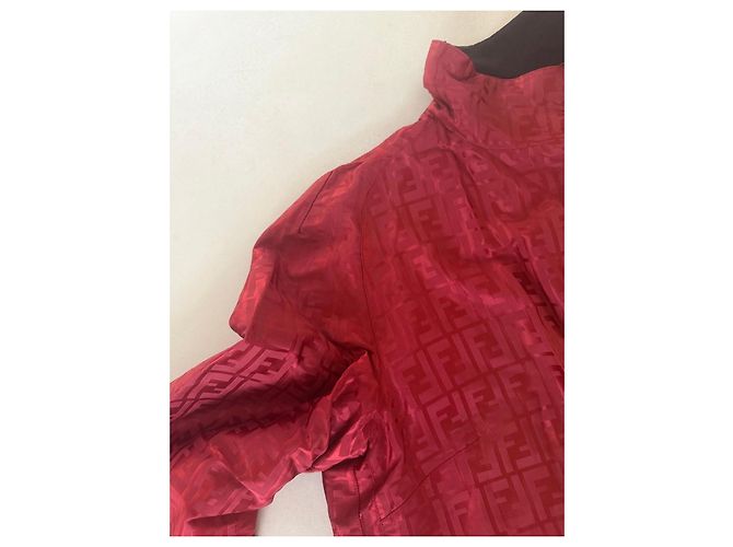 Fendi FF Monogramm Mantel Rot - Ansicht 9