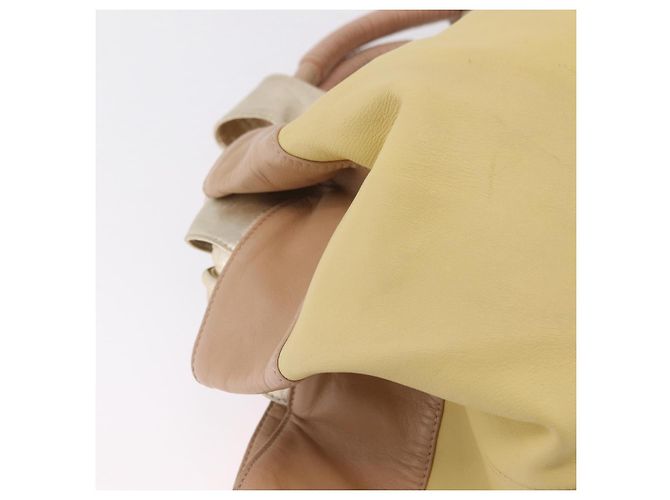 LOEWE Nappa Aire Anagram Hand Bag Leather Yellow Gold Auth ka6859 - Jerrillo - view 11