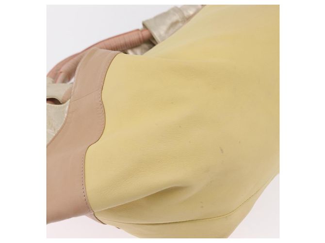 LOEWE Nappa Aire Anagram Hand Bag Leather Yellow Gold Auth ka6859 - Jerrillo - view 13