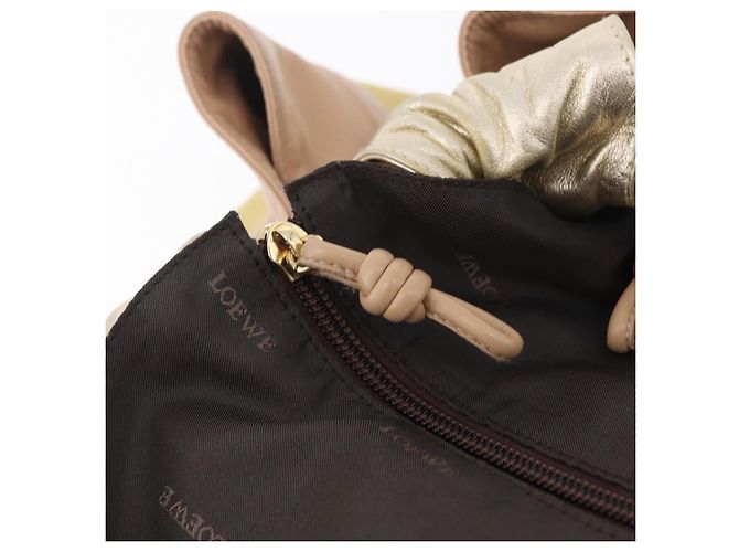 LOEWE Nappa Aire Anagram Hand Bag Leather Yellow Gold Auth ka6859 - Jerrillo - view 15