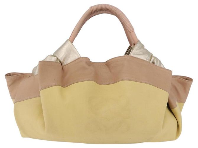 LOEWE Nappa Aire Anagram Hand Bag Leather Yellow Gold Auth ka6859 - Jerrillo - view 2
