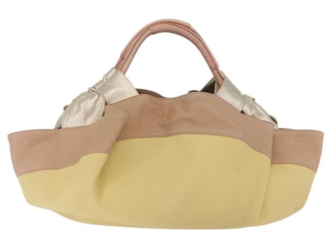 LOEWE Nappa Aire Anagram Hand Bag Leather Yellow Gold Auth ka6859 - Jerrillo - view 3