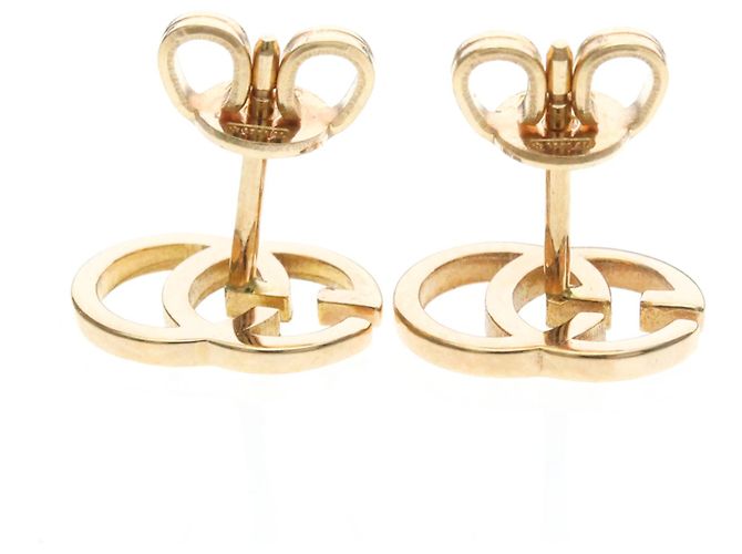Pendientes de botón Gucci Double G Pink Gold - vista 2