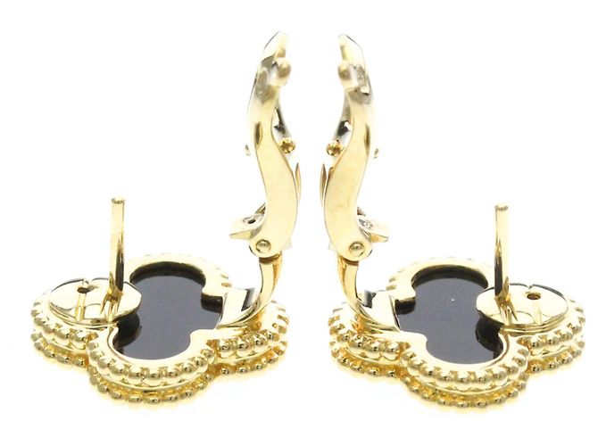 Van Cleef & Arpels Vintage Alhambra Onyx Ohrstecker - Ansicht 2