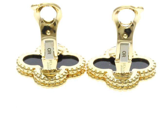 Van Cleef & Arpels Vintage Alhambra Onyx Ohrstecker - Ansicht 3