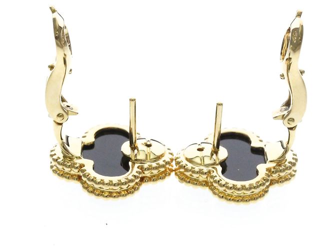 Van Cleef & Arpels Vintage Alhambra Onyx Ohrstecker - Ansicht 4