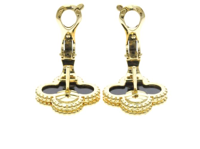 Van Cleef & Arpels Vintage Alhambra Onyx Ohrstecker - Ansicht 5