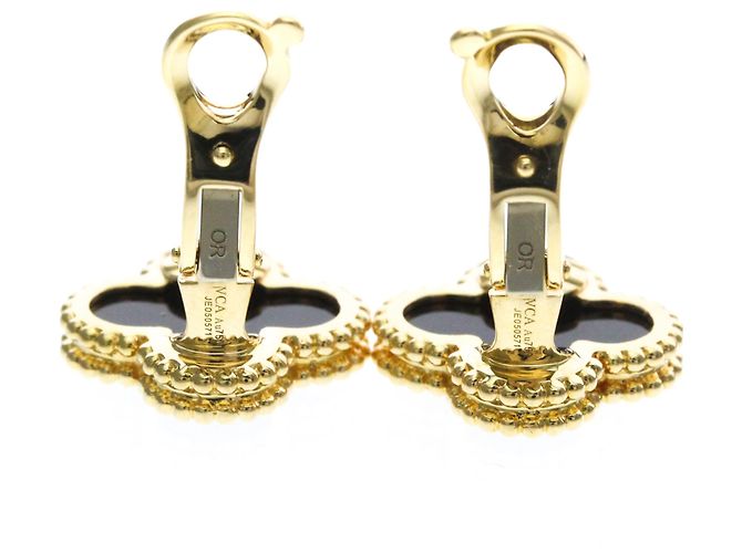 Van Cleef & Arpels Vintage Alhambra Onyx Ohrstecker - Ansicht 7