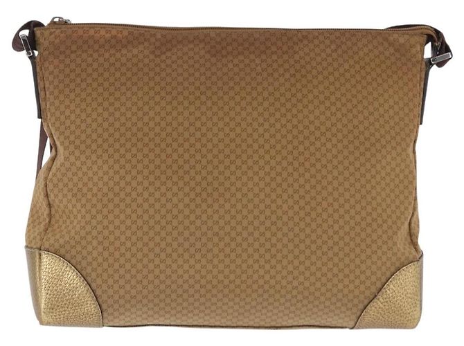 GUCCI Micro GG Canvas Shoulder Bag Nylon Outlet Brown Silver 257301 Auth ka6862 - Jerrillo - vista 3