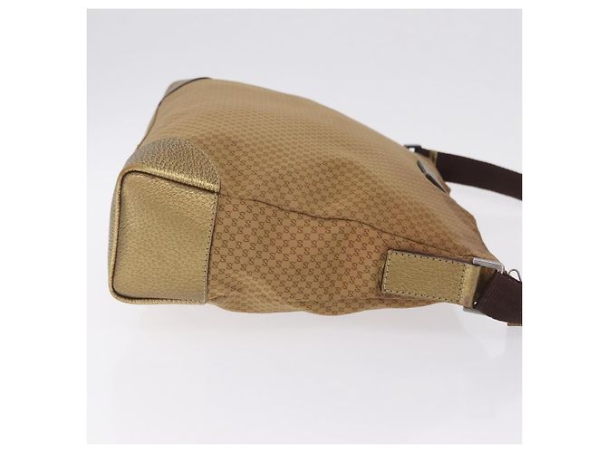 GUCCI Micro GG Canvas Shoulder Bag Nylon Outlet Brown Silver 257301 Auth ka6862 - Jerrillo - vista 4