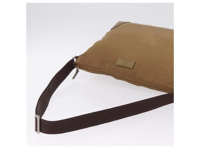 GUCCI Micro GG Canvas Shoulder Bag Nylon Outlet Brown Silver 257301 Auth ka6862 - Jerrillo - vista 7