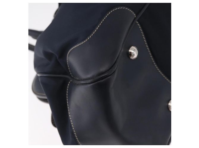 PRADA Boston Bag Nylon Navy Silver Auth ki6952V - Jerrillo - vista 12