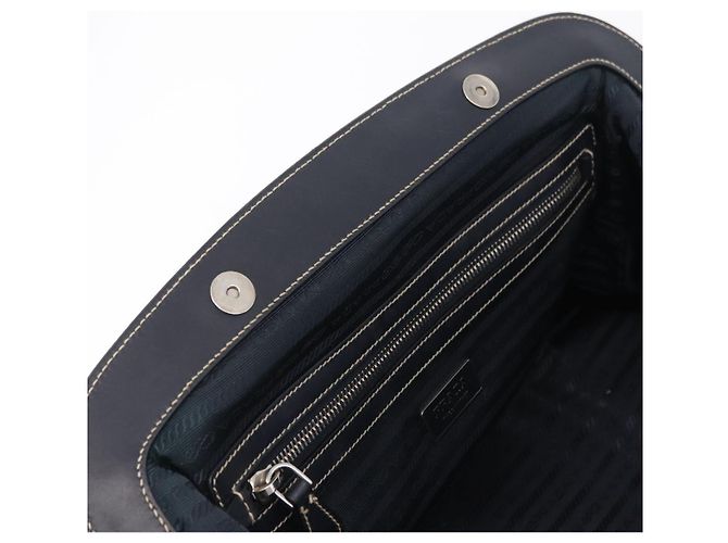 PRADA Boston Bag Nylon Navy Silver Auth ki6952V - Jerrillo - vista 16