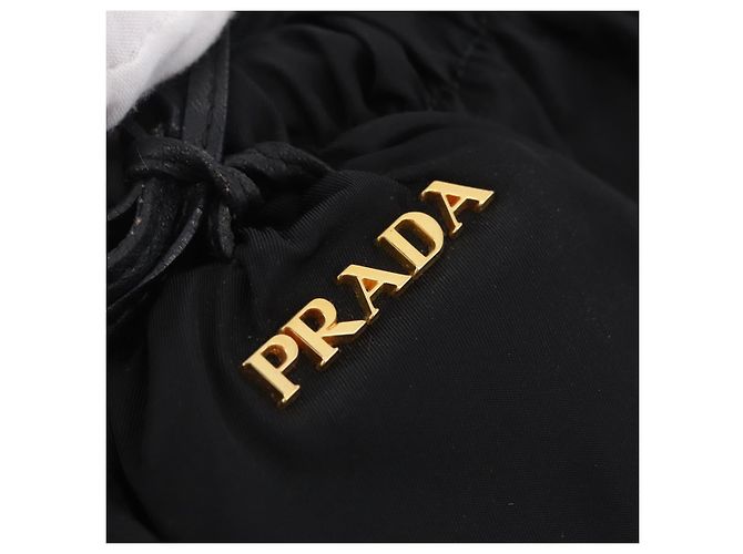 PRADA Tote Bag Nylon 2way Black Gold Tone Auth ki6955V - Jerrillo - vista 19