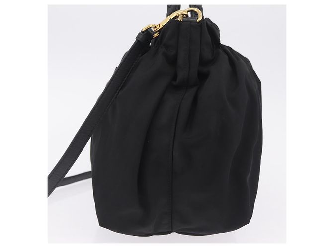PRADA Tote Bag Nylon 2way Black Gold Tone Auth ki6955V - Jerrillo - vista 4