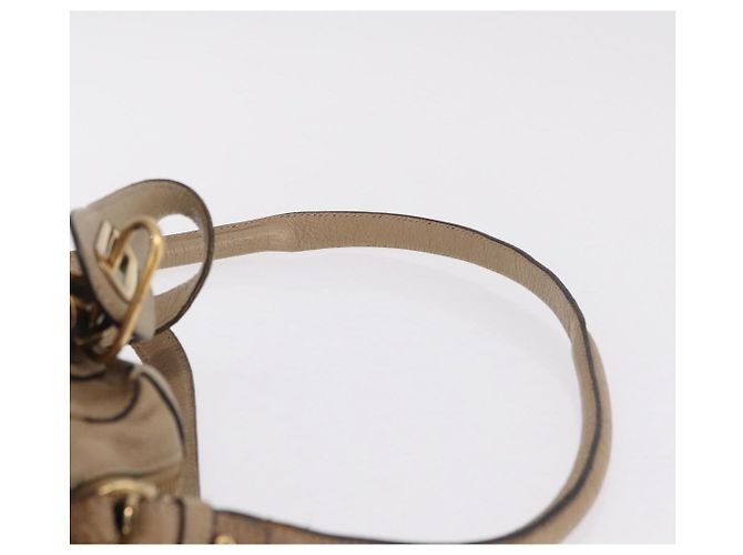 Chloé Chloe Paraty Hand Bag Leather Beige Gold Tone Auth mr3069 - Jerrillo - vista 10