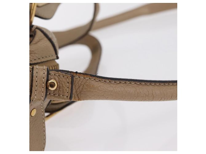 Chloé Chloe Paraty Hand Bag Leather Beige Gold Tone Auth mr3069 - Jerrillo - vista 12