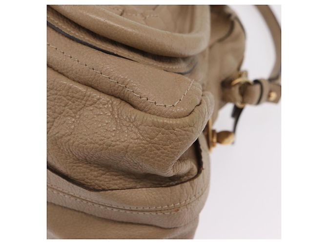 Chloé Chloe Paraty Hand Bag Leather Beige Gold Tone Auth mr3069 - Jerrillo - vista 16