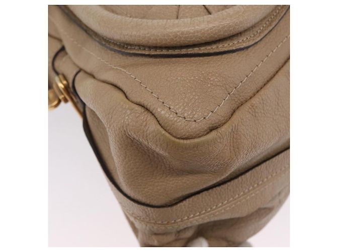 Chloé Chloe Paraty Hand Bag Leather Beige Gold Tone Auth mr3069 - Jerrillo - vista 17