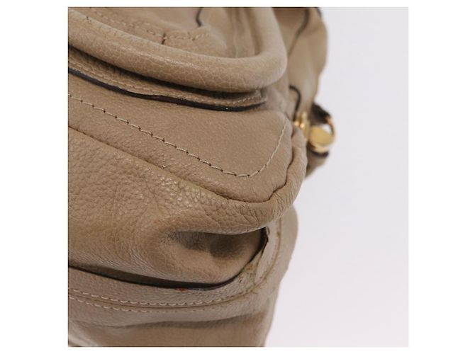 Chloé Chloe Paraty Hand Bag Leather Beige Gold Tone Auth mr3069 - Jerrillo - vista 18
