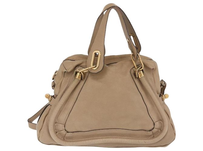 Chloé Chloe Paraty Hand Bag Leather Beige Gold Tone Auth mr3069 - Jerrillo - vista 2