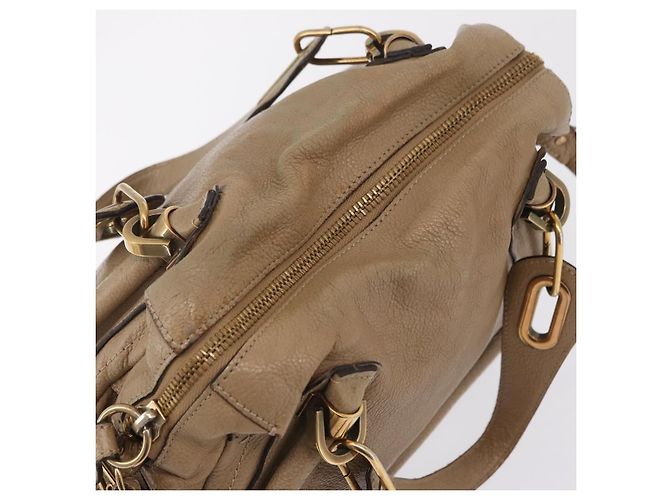 Chloé Chloe Paraty Hand Bag Leather Beige Gold Tone Auth mr3069 - Jerrillo - vista 6