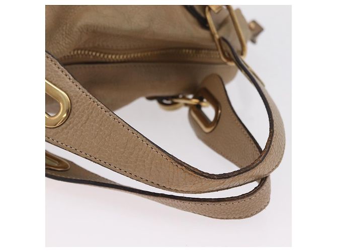 Chloé Chloe Paraty Hand Bag Leather Beige Gold Tone Auth mr3069 - Jerrillo - vista 7