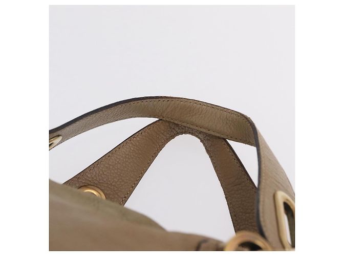 Chloé Chloe Paraty Hand Bag Leather Beige Gold Tone Auth mr3069 - Jerrillo - vista 8