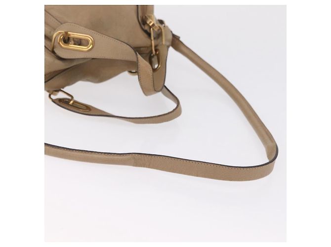 Chloé Chloe Paraty Hand Bag Leather Beige Gold Tone Auth mr3069 - Jerrillo - vista 9