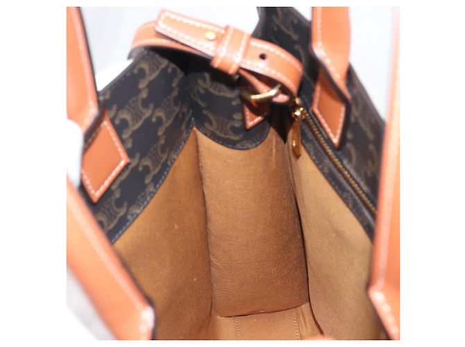 Céline CELINE Triomphe Tote Bag PVC Leather 2way Black Gold Auth mr3126V - Jerrillo - vista 20