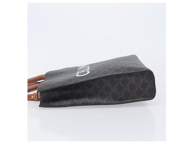 Céline CELINE Triomphe Tote Bag PVC Leather 2way Black Gold Auth mr3126V - Jerrillo - vista 5