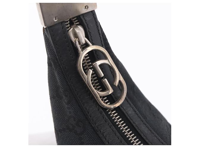 GUCCI GG Canvas Shoulder Bag Black Silver 001 3812 2123 Auth mr3137 - Jerrillo - vista 16
