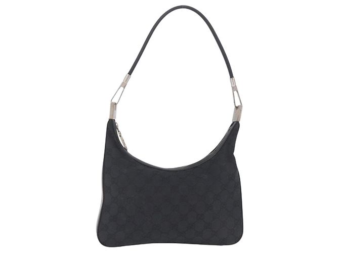 GUCCI GG Canvas Shoulder Bag Black Silver 001 3812 2123 Auth mr3137 - Jerrillo - vista 2