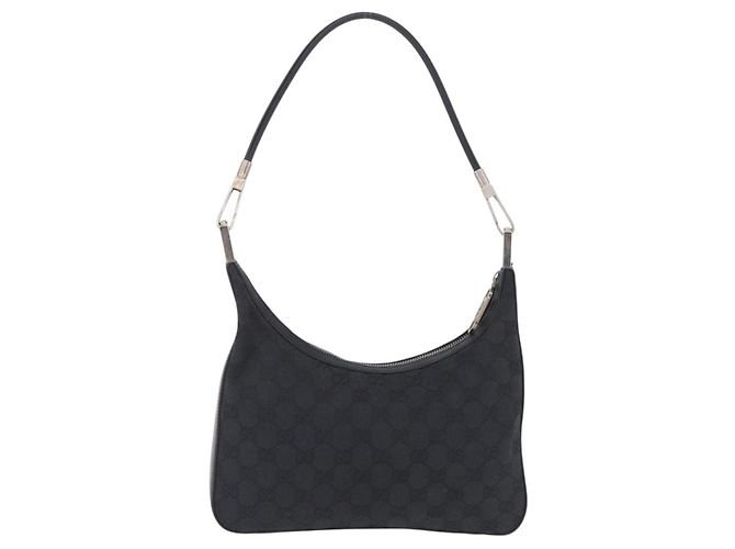 GUCCI GG Canvas Shoulder Bag Black Silver 001 3812 2123 Auth mr3137 - Jerrillo - vista 3