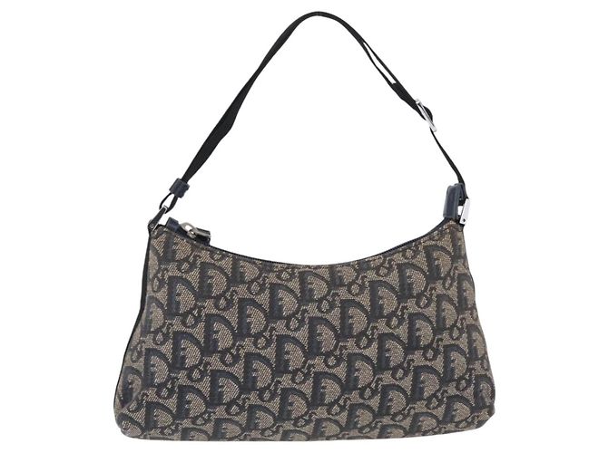 Christian Dior Trotter Canvas Accessory Pouch Navy Silver Auth mr3128A - Jerrillo - vue 2