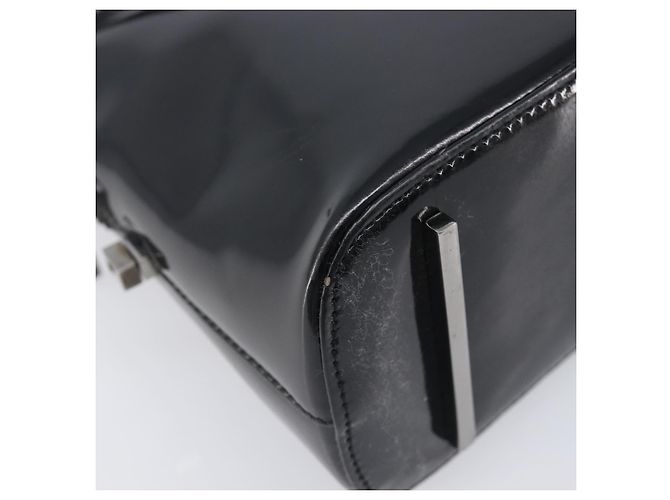 GUCCI Shoulder Bag Patent leather Silver Black 001 3261 Auth mr3142 - Jerrillo - vista 11