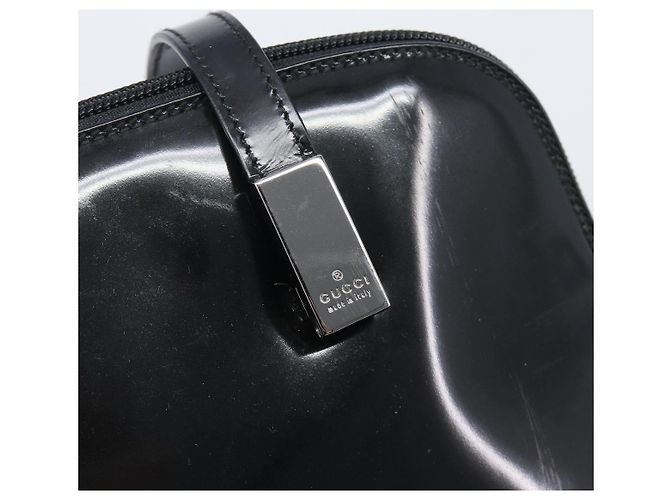 GUCCI Shoulder Bag Patent leather Silver Black 001 3261 Auth mr3142 - Jerrillo - vista 14