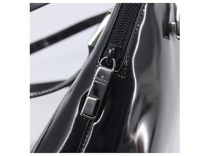GUCCI Shoulder Bag Patent leather Silver Black 001 3261 Auth mr3142 - Jerrillo - vista 15
