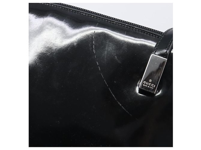GUCCI Shoulder Bag Patent leather Silver Black 001 3261 Auth mr3142 - Jerrillo - vista 17