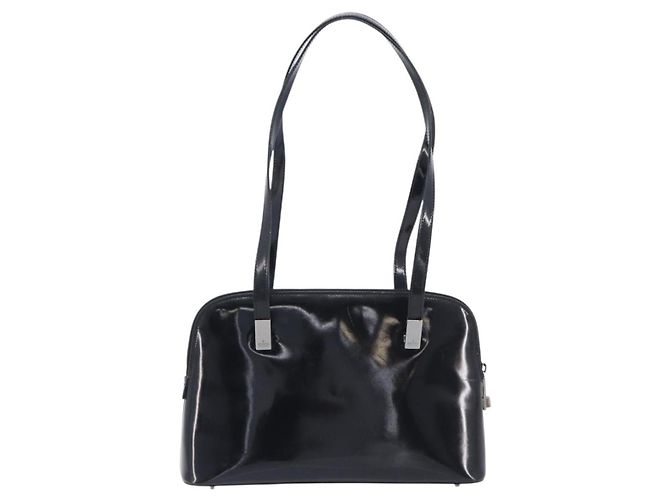 GUCCI Shoulder Bag Patent leather Silver Black 001 3261 Auth mr3142 - Jerrillo - vista 3