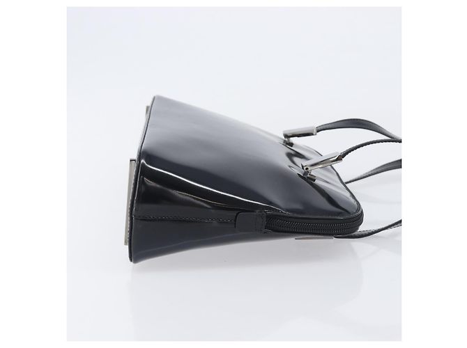 GUCCI Shoulder Bag Patent leather Silver Black 001 3261 Auth mr3142 - Jerrillo - vista 4