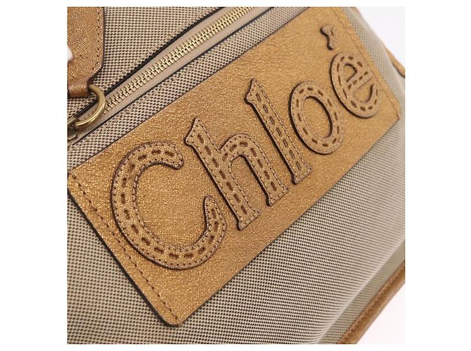 Chloé Chloe Harley Handtasche Canvas Beige Gold Auth mr3153A - Jerrillo - Ansicht 18
